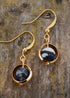 Boho Earrings, Dangle Earrings, Moon Blue Turquoise, Jasper, Lava